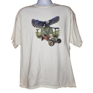 GILDAN WHITE T SHIRT T BUCKET HOT ROD SIZE XL